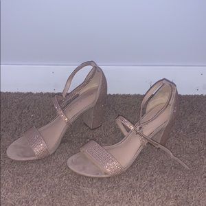 Kelly and Katie rose gold/nude heels.